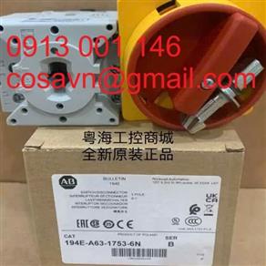 Allen-Bradley / Rockwell Automation Công tắc tải IEC Allen-Bradley Bulletin 194E 194E-A63-1753-6N
